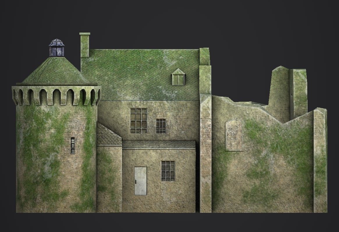 Scotney Castle Low-poly 3D model_10