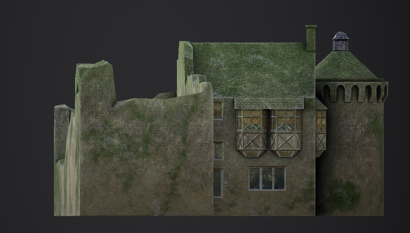Scotney Castle Low-poly 3D model_12