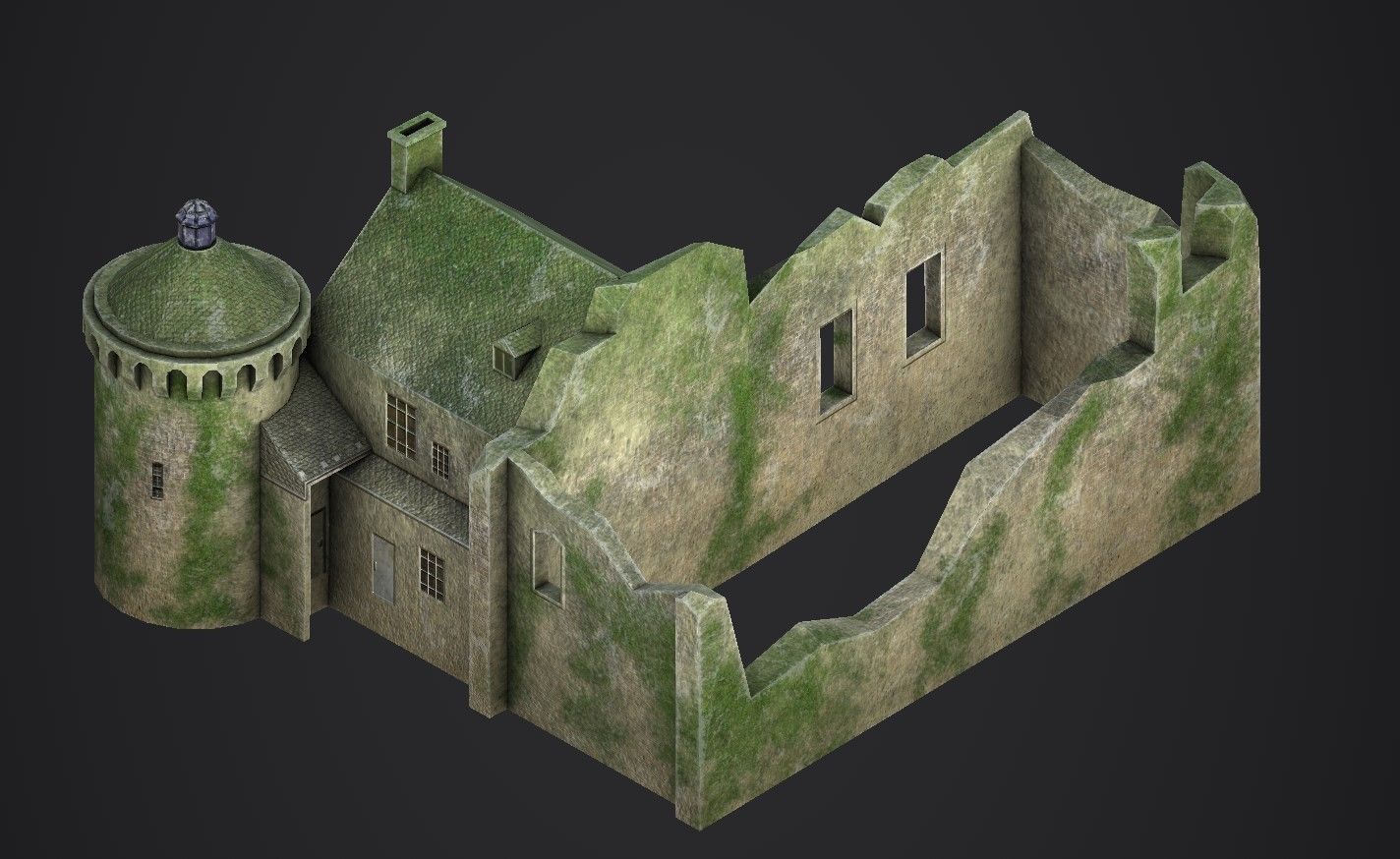 Scotney Castle Low-poly 3D model_3