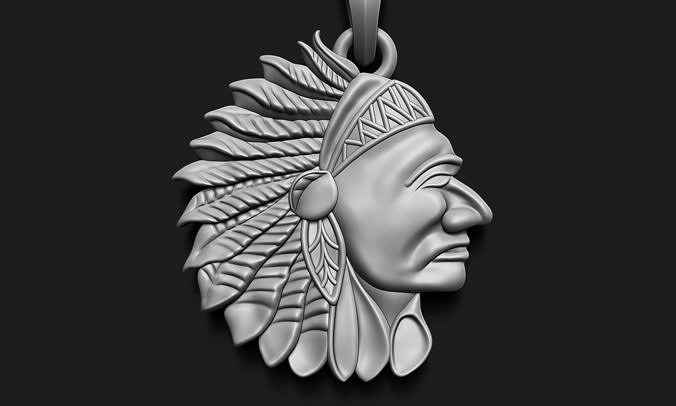 Red Indian Head Resolution 3D print model