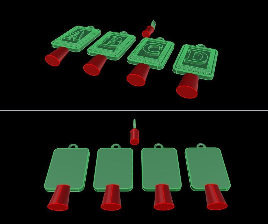 Antique Vintage Style Box Rectangle Letter Frame Pendant STYLE 2 3D print model_13