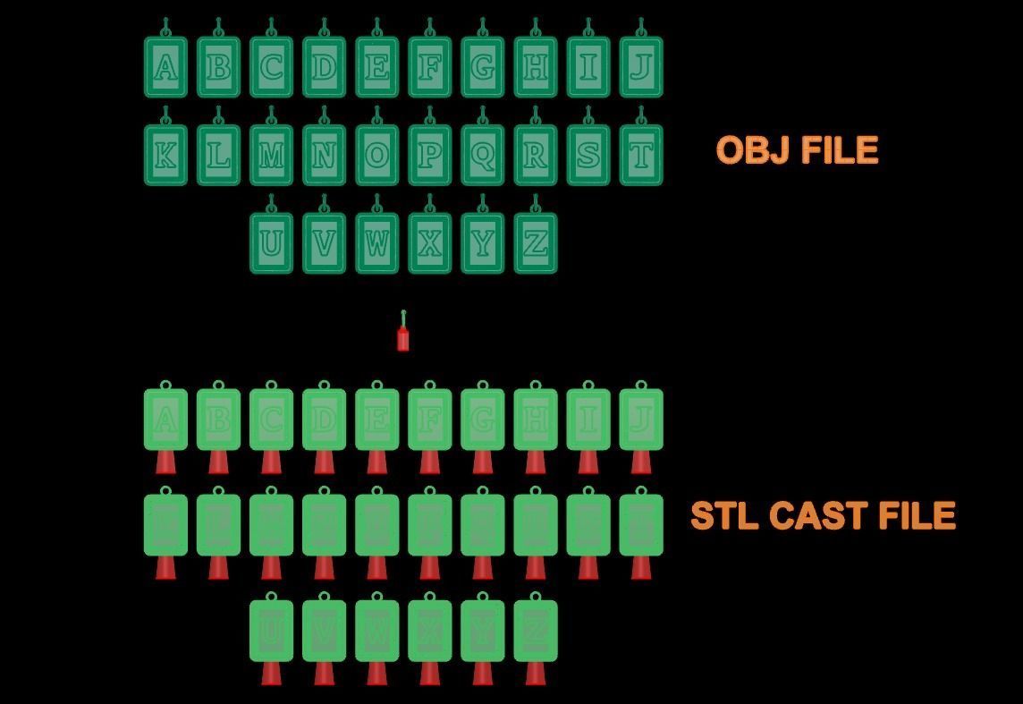Antique Vintage Style Box Rectangle Letter Frame Pendant STYLE 2 3D print model_8
