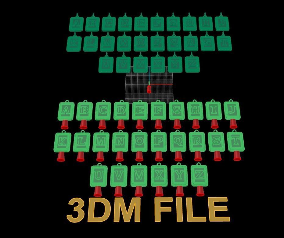 Antique Vintage Style Box Rectangle Letter Frame Pendant STYLE 2 3D print model_7