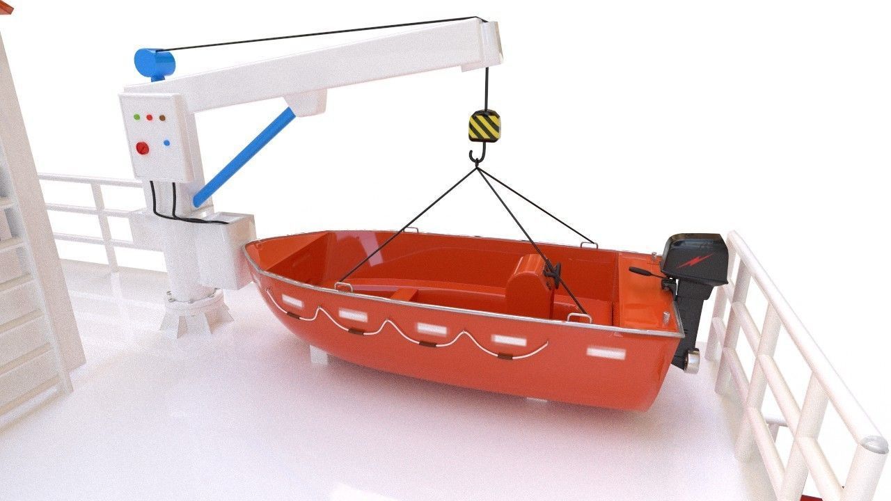 Bulk cargo vessel Low-poly 3D model_8