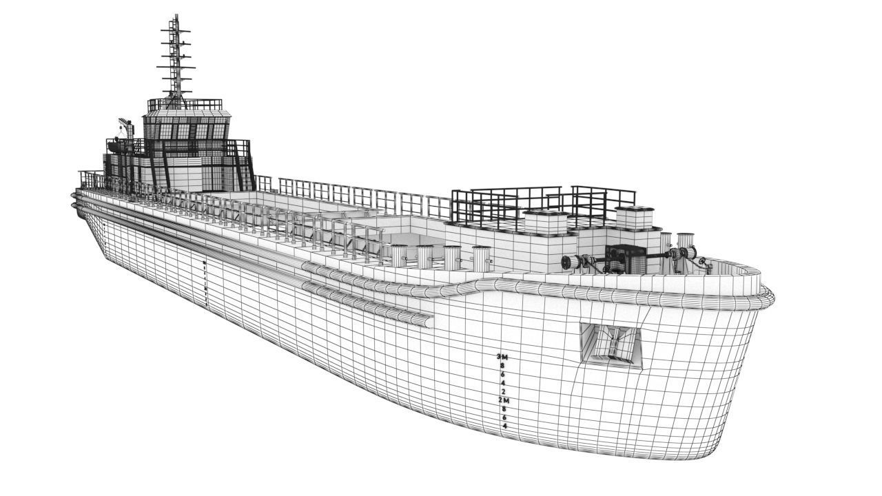 Bulk cargo vessel Low-poly 3D model_14