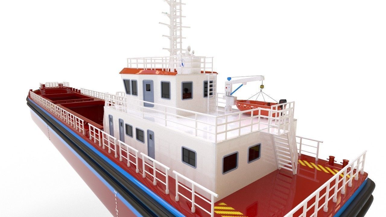 Bulk cargo vessel Low-poly 3D model_12