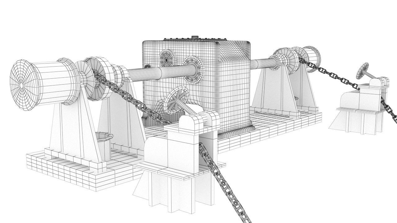 Bulk cargo vessel Low-poly 3D model_26
