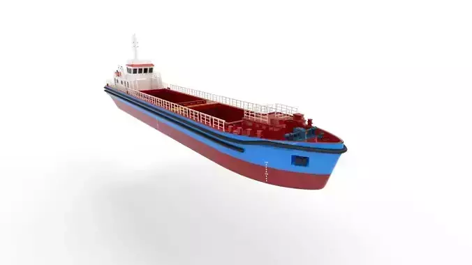 Bulk cargo vessel Low-poly 3D model