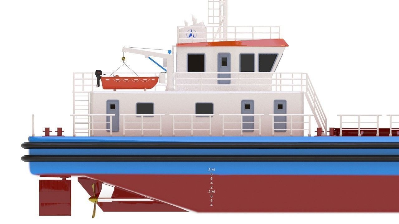 Bulk cargo vessel Low-poly 3D model_6