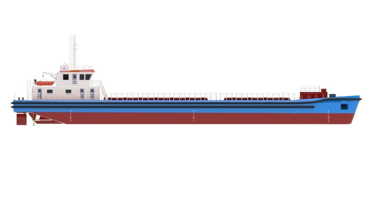 Bulk cargo vessel Low-poly 3D model_5
