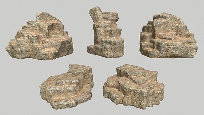 Rock Set Low-poly 3D model