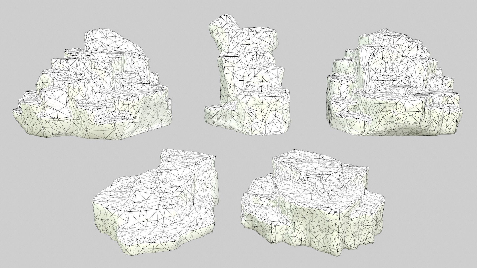 Rock Set Low-poly 3D model_17
