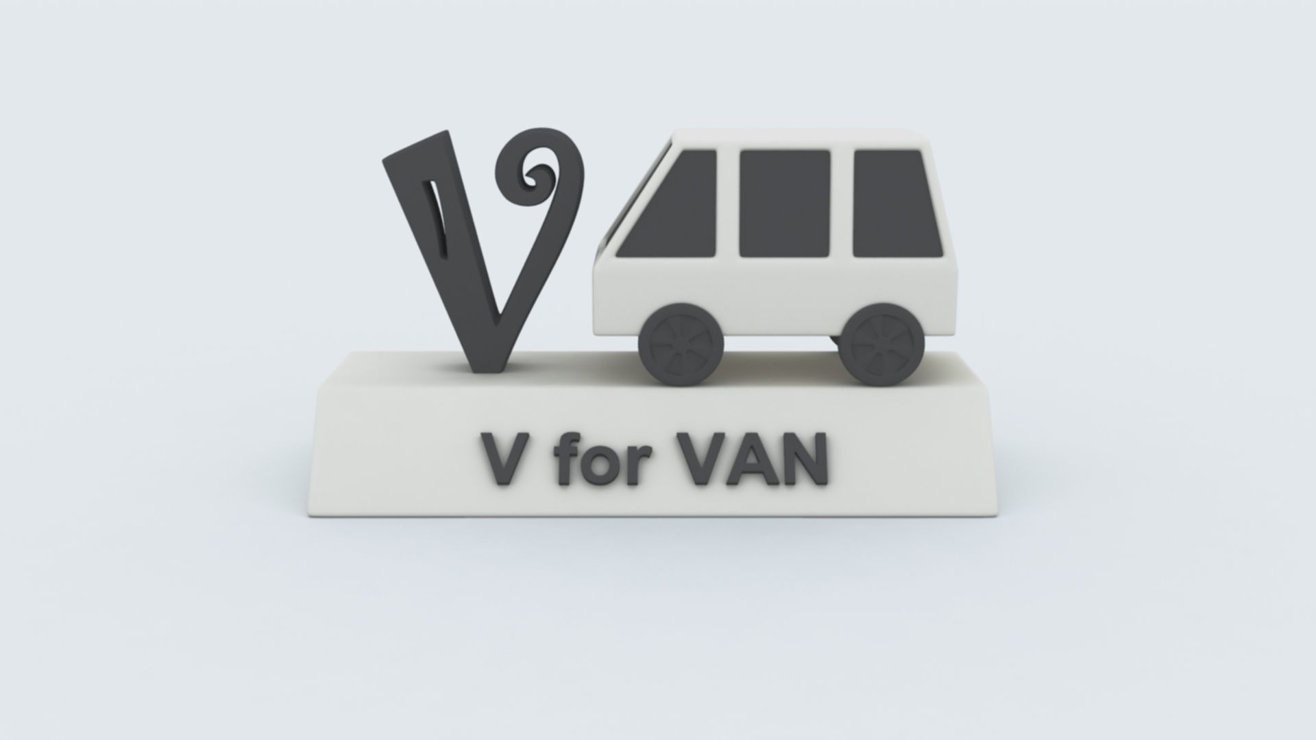 V for Van 3D print model_2