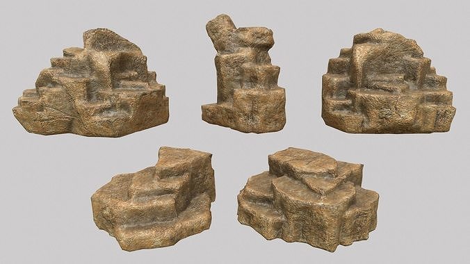 Rock Set Low-poly 3D model