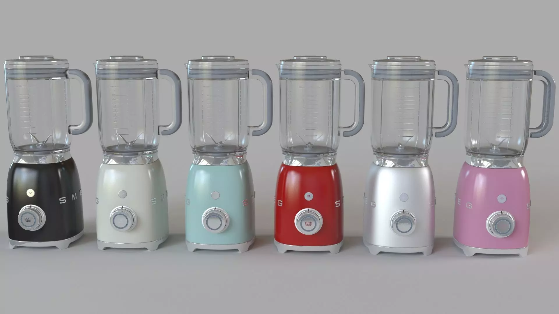 Smeg Retro Blender Set Of 6 3D model_0