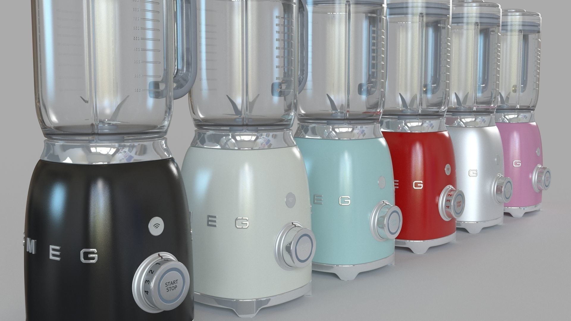 Smeg Retro Blender Set Of 6 3D model_1