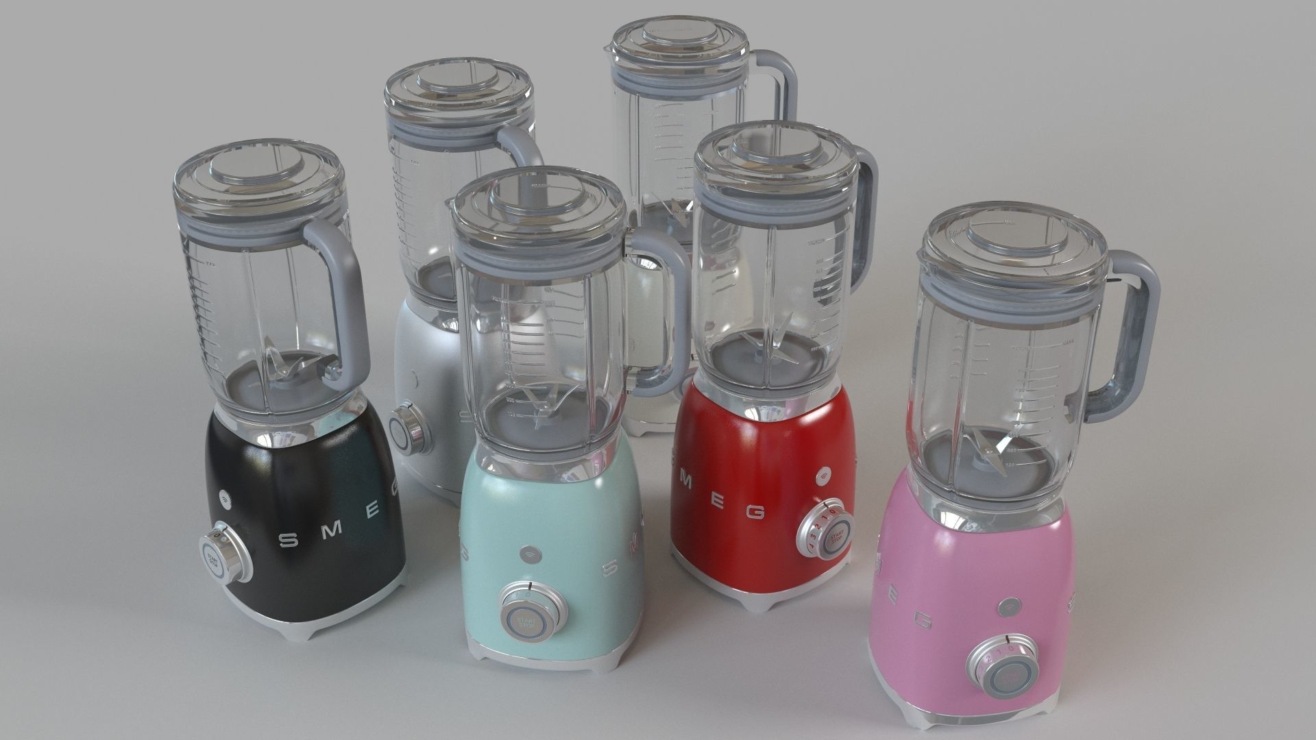 Smeg Retro Blender Set Of 6 3D model_3