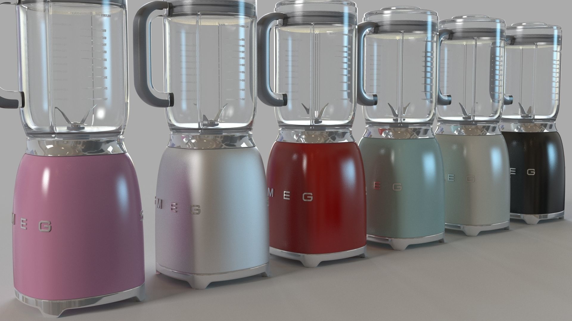 Smeg Retro Blender Set Of 6 3D model_2