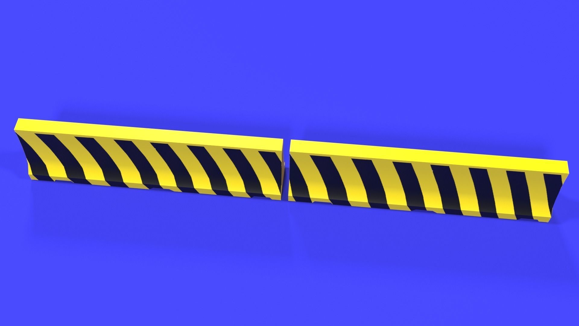 White and red short and long plastic road barriers Low-poly 3D model_15