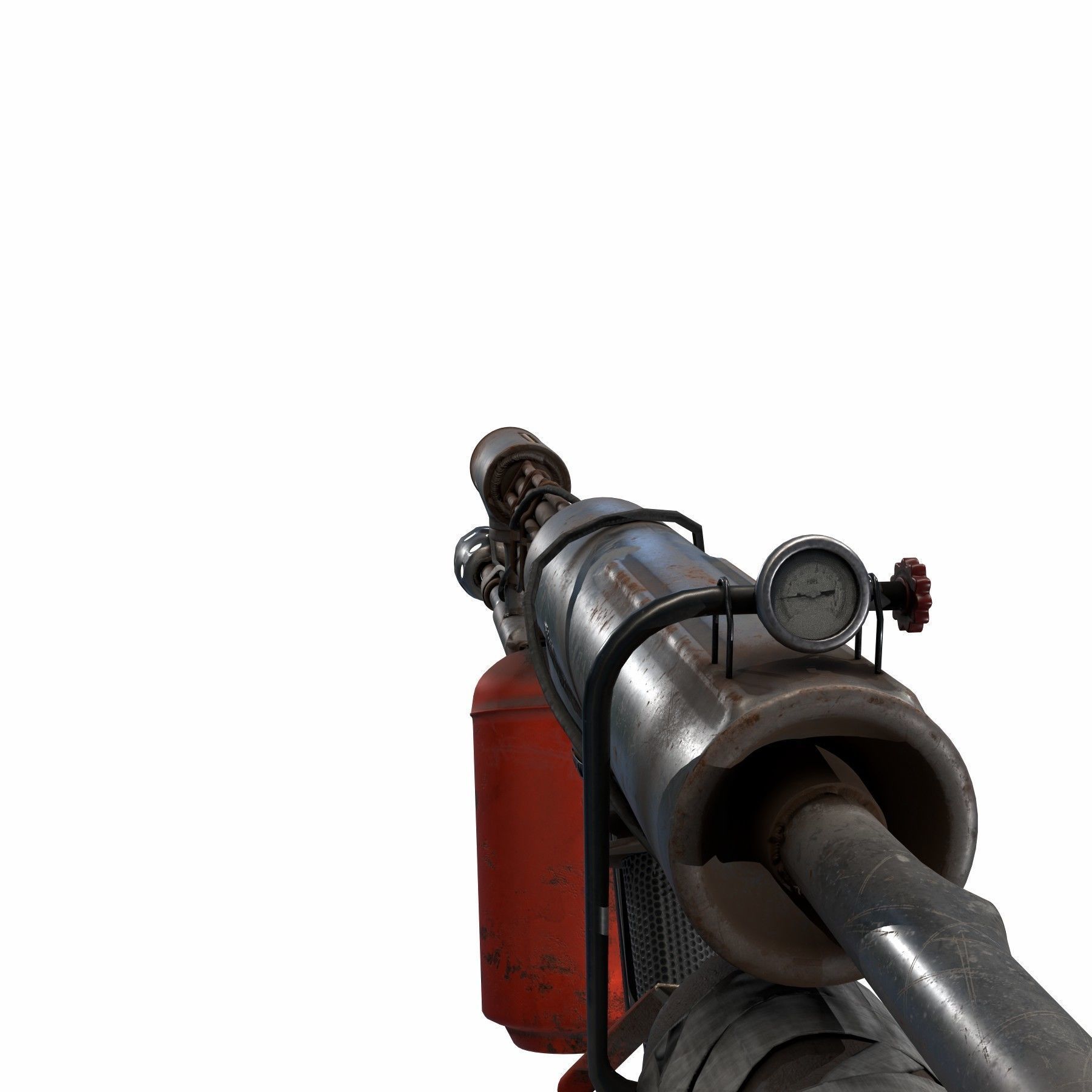 flame gun Low-poly 3D model_4