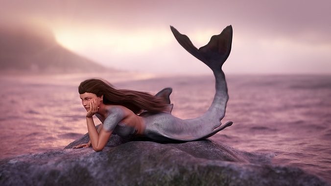 Rigged Mermaid 3D model