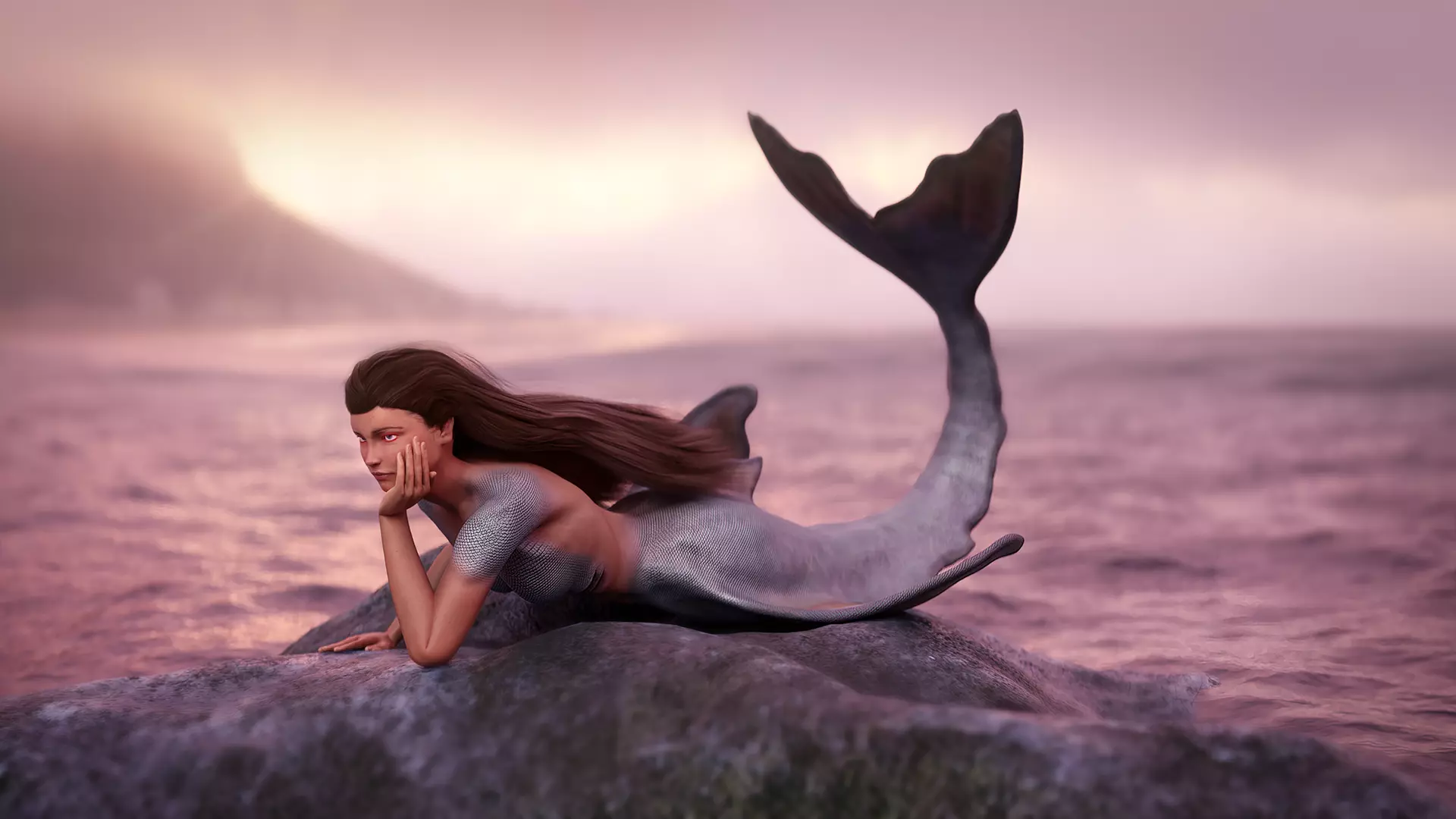 Rigged Mermaid 3D model