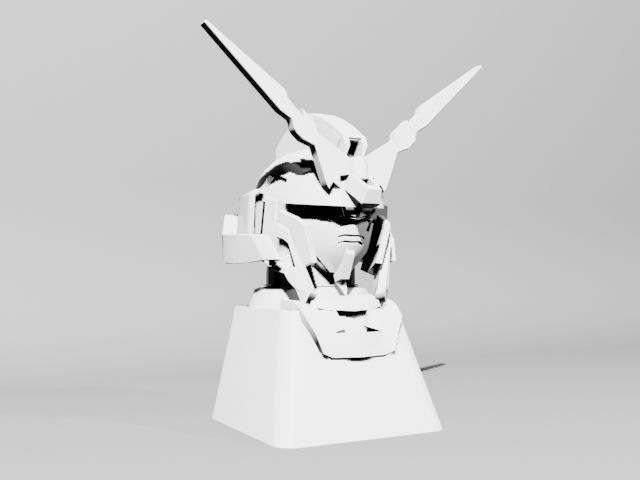 Unicorn Gundam keycap 3D print model_2