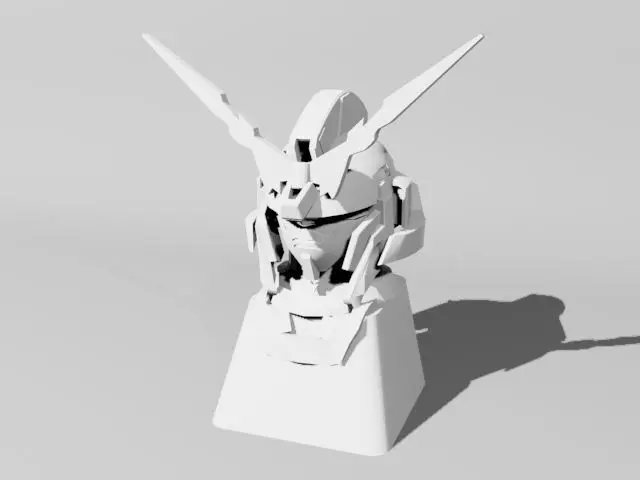 Unicorn Gundam keycap 3D print model_0