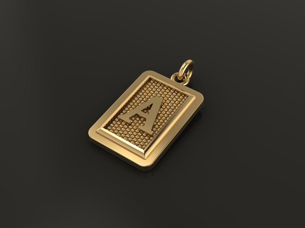 Antique Vintage Style Box Rectangle Letter Frame Pendant STYLE 3 3D print model_4