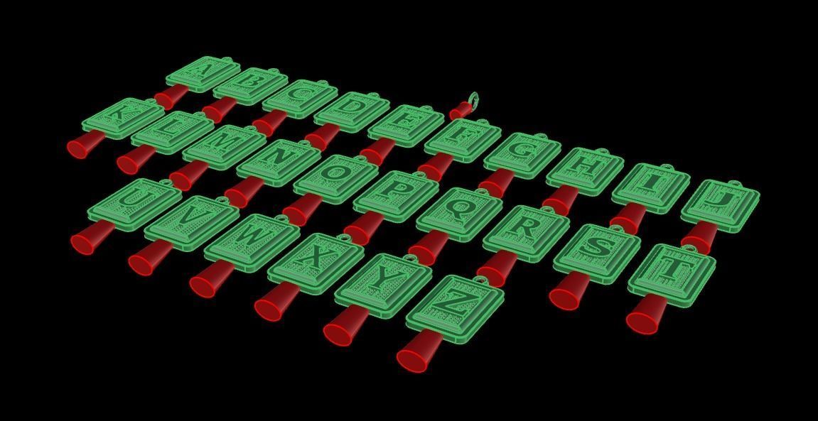 Antique Vintage Style Box Rectangle Letter Frame Pendant STYLE 3 3D print model_15