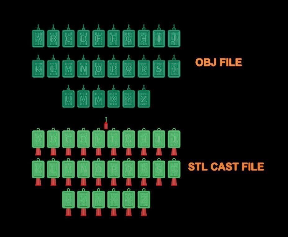 Antique Vintage Style Box Rectangle Letter Frame Pendant STYLE 3 3D print model_8