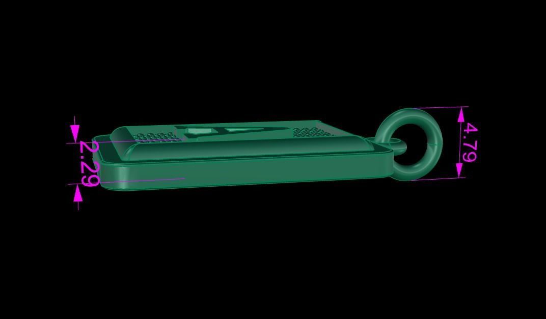 Antique Vintage Style Box Rectangle Letter Frame Pendant STYLE 3 3D print model_11