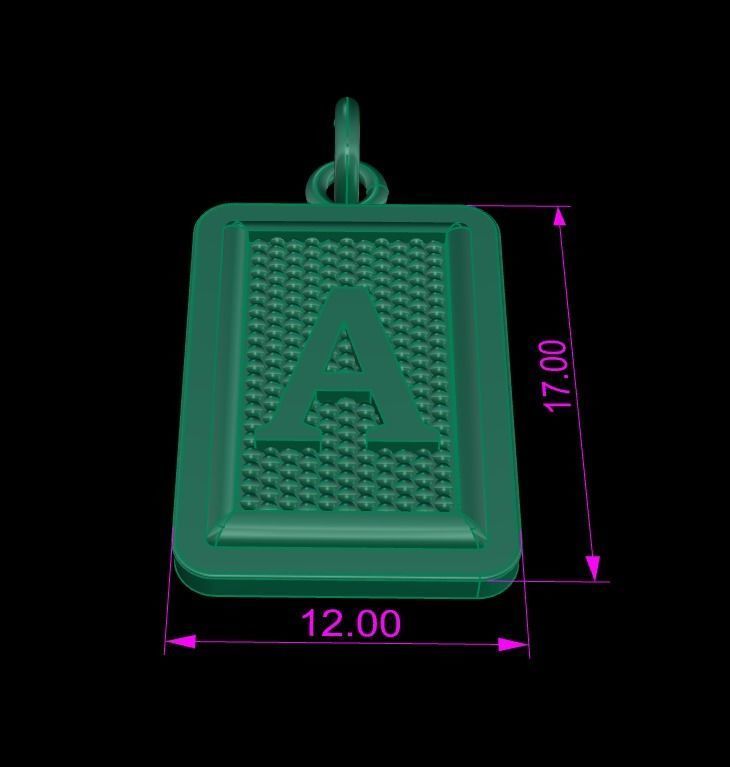 Antique Vintage Style Box Rectangle Letter Frame Pendant STYLE 3 3D print model_10