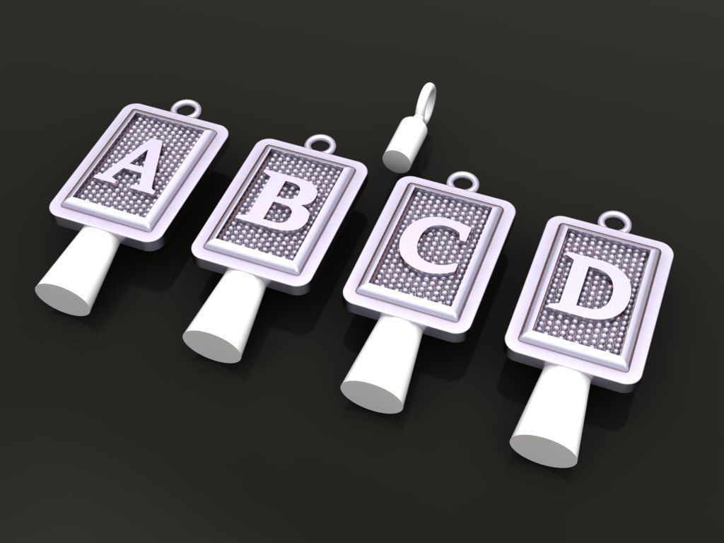 Antique Vintage Style Box Rectangle Letter Frame Pendant STYLE 3 3D print model_6