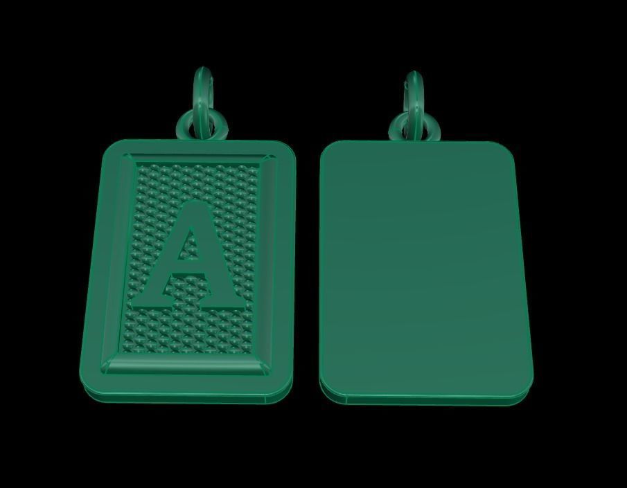 Antique Vintage Style Box Rectangle Letter Frame Pendant STYLE 3 3D print model_14