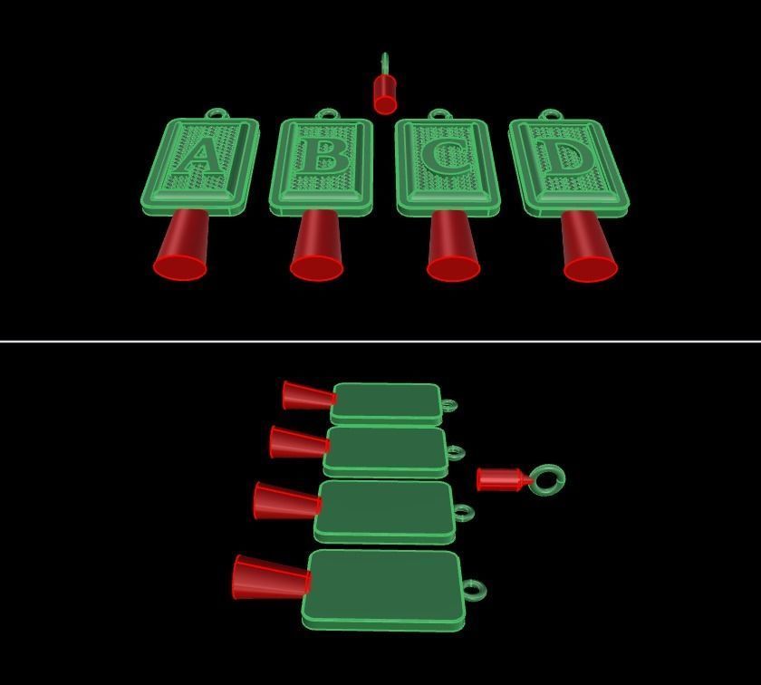 Antique Vintage Style Box Rectangle Letter Frame Pendant STYLE 3 3D print model_13