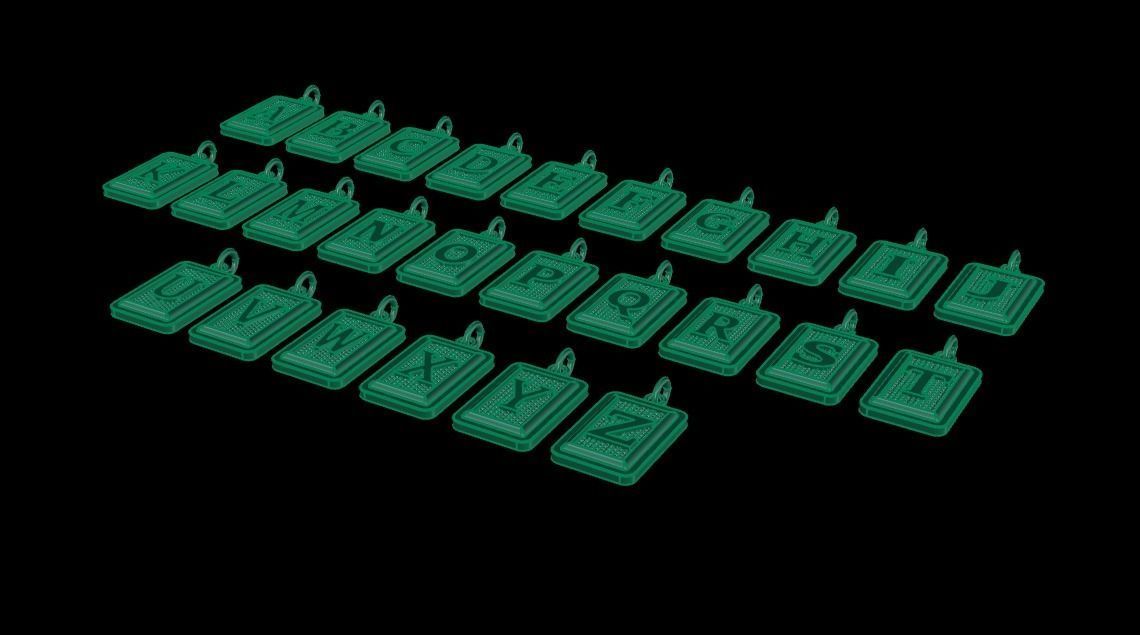 Antique Vintage Style Box Rectangle Letter Frame Pendant STYLE 3 3D print model_16