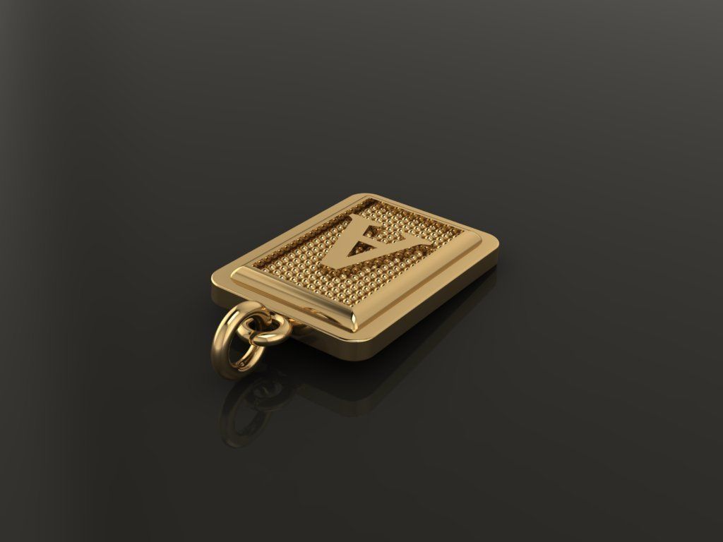 Antique Vintage Style Box Rectangle Letter Frame Pendant STYLE 3 3D print model_5