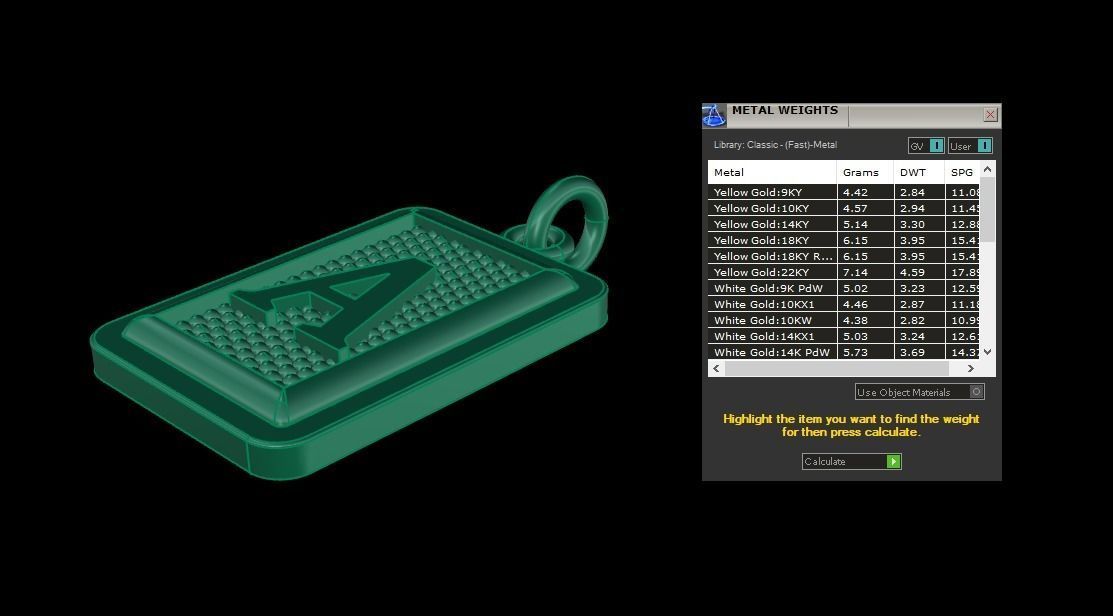 Antique Vintage Style Box Rectangle Letter Frame Pendant STYLE 3 3D print model_9