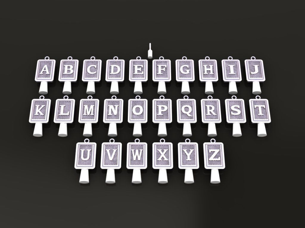 Antique Vintage Style Box Rectangle Letter Frame Pendant STYLE 3 3D print model_1