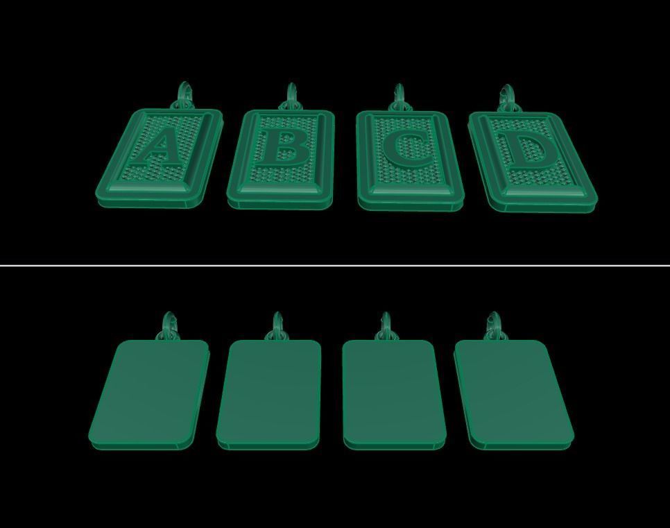 Antique Vintage Style Box Rectangle Letter Frame Pendant STYLE 3 3D print model_12