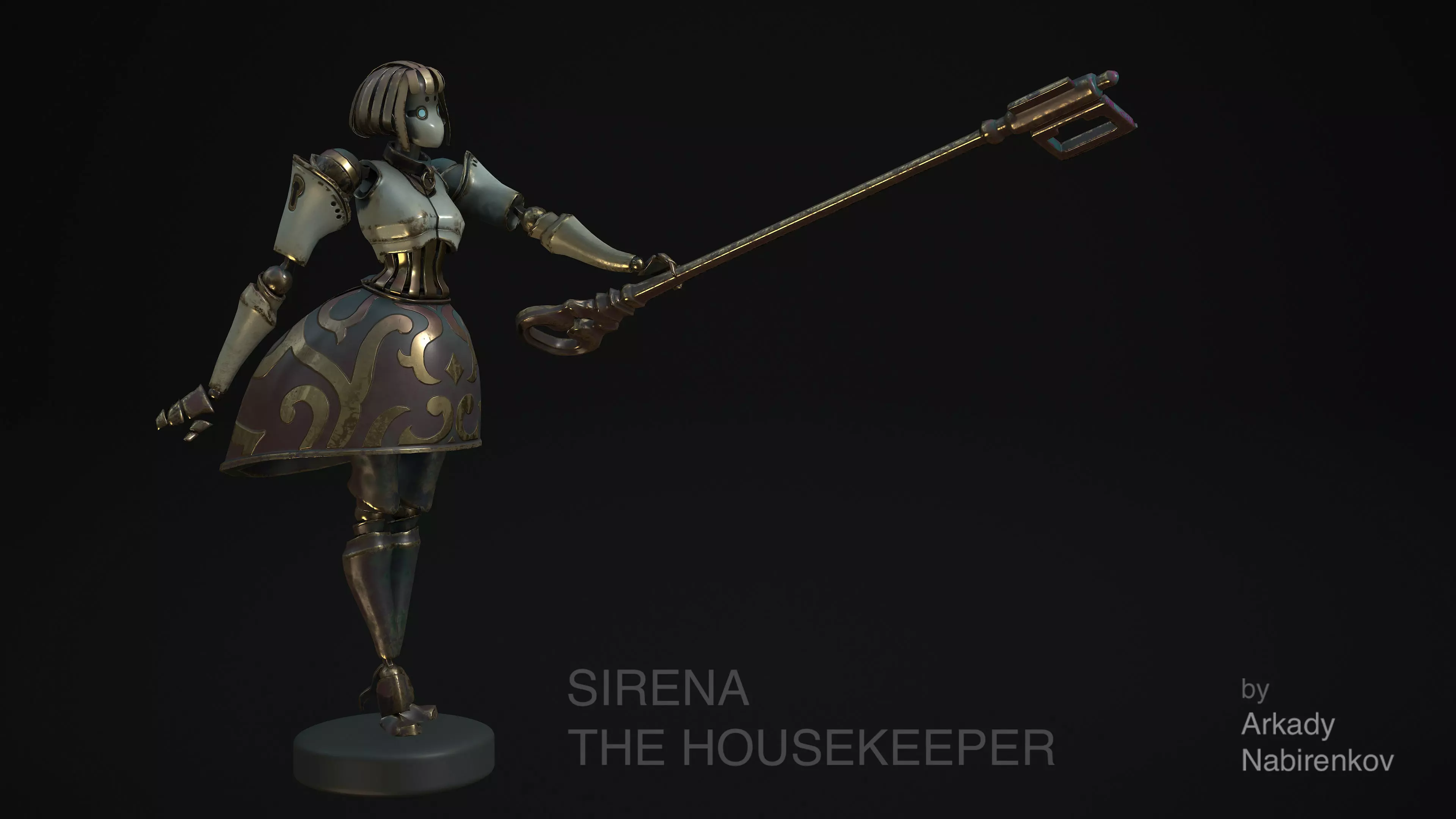 Sirena the Housekeeper Low-poly 3D model_0