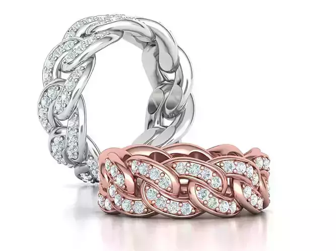 DIAMOND Cuban Link Heavy Chain Ring 9mm Wide 9US Size 3dmodel 3D print model