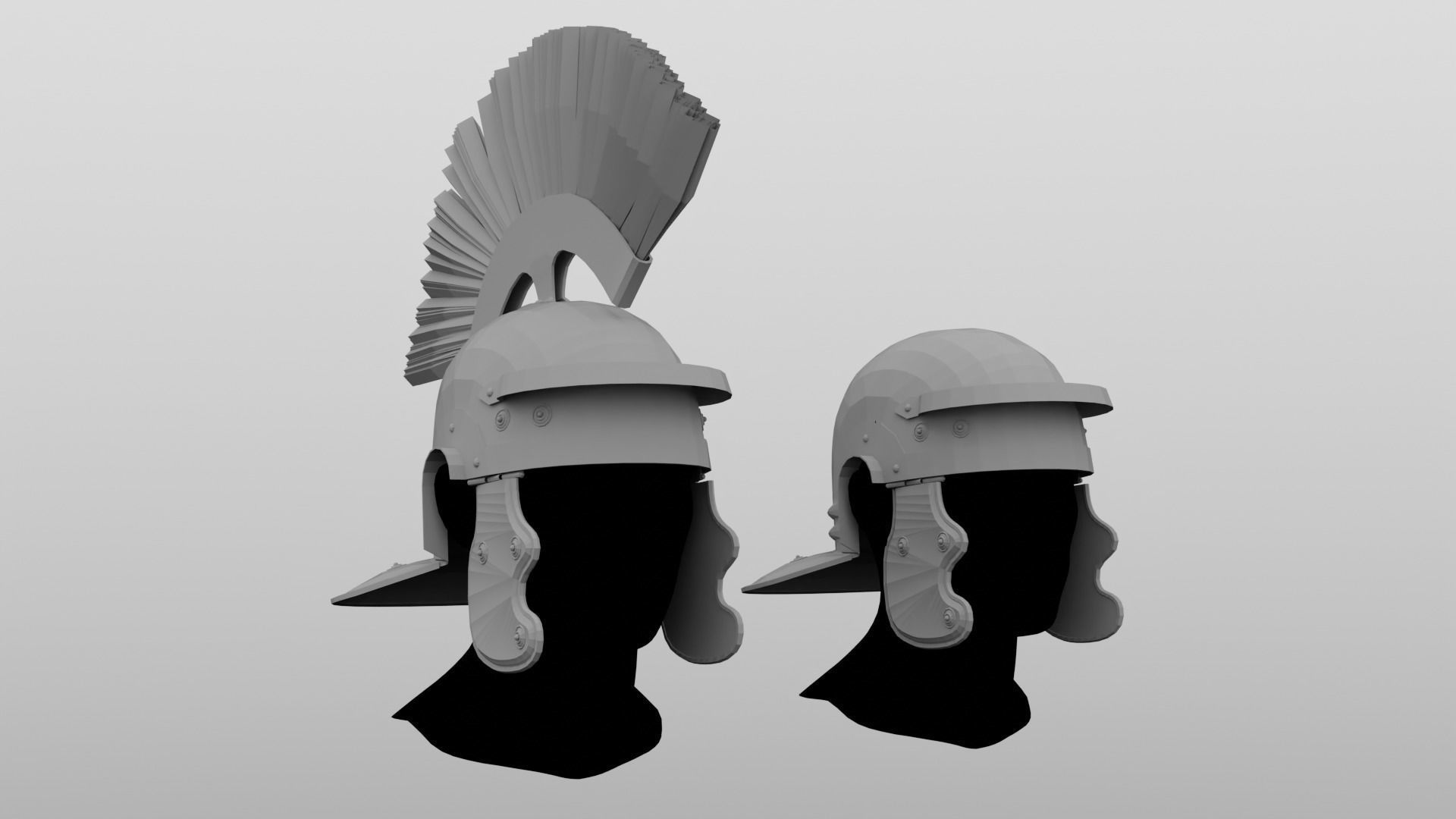 Roman Helmet LowPoly Low-poly 3D model_10