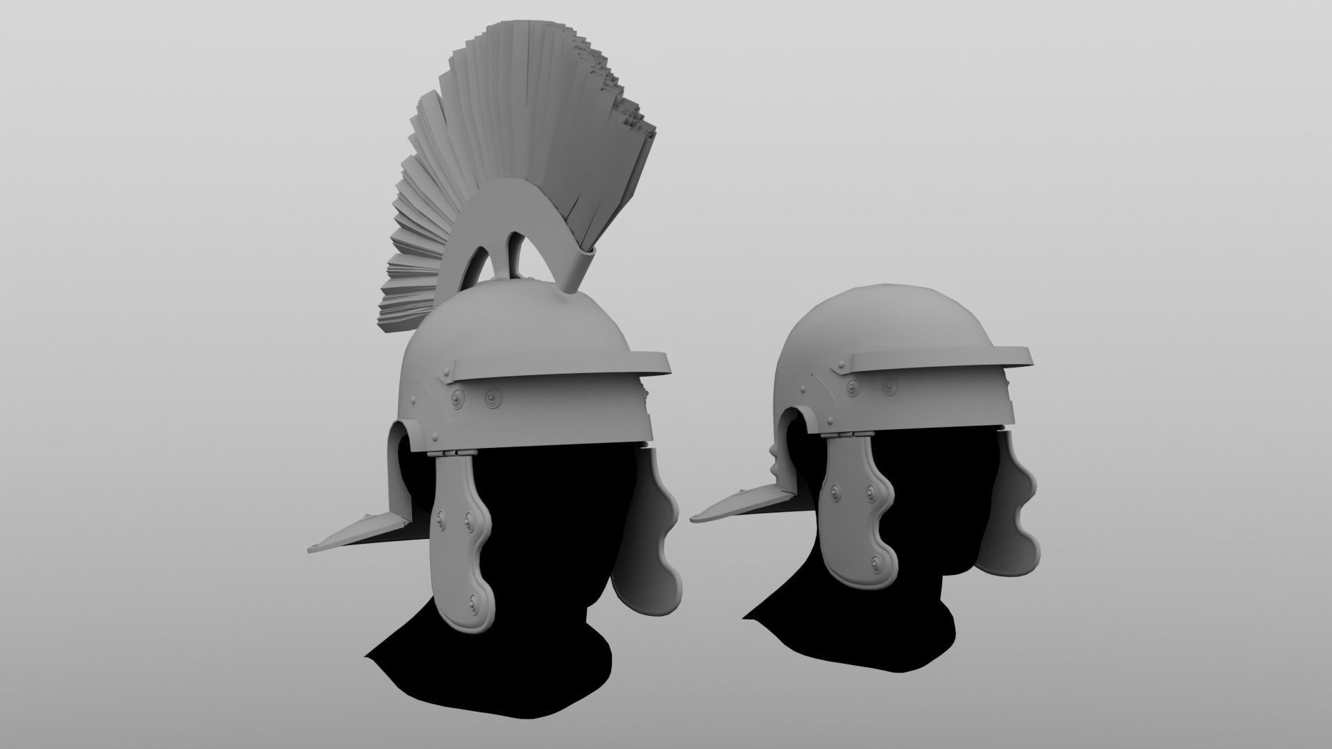 Roman Helmet LowPoly Low-poly 3D model_6