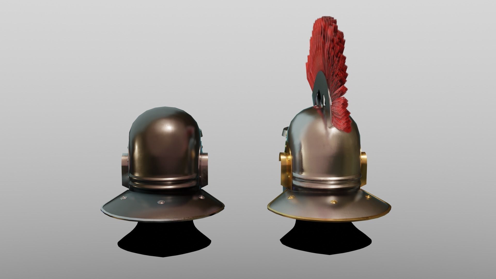 Roman Helmet LowPoly Low-poly 3D model_5