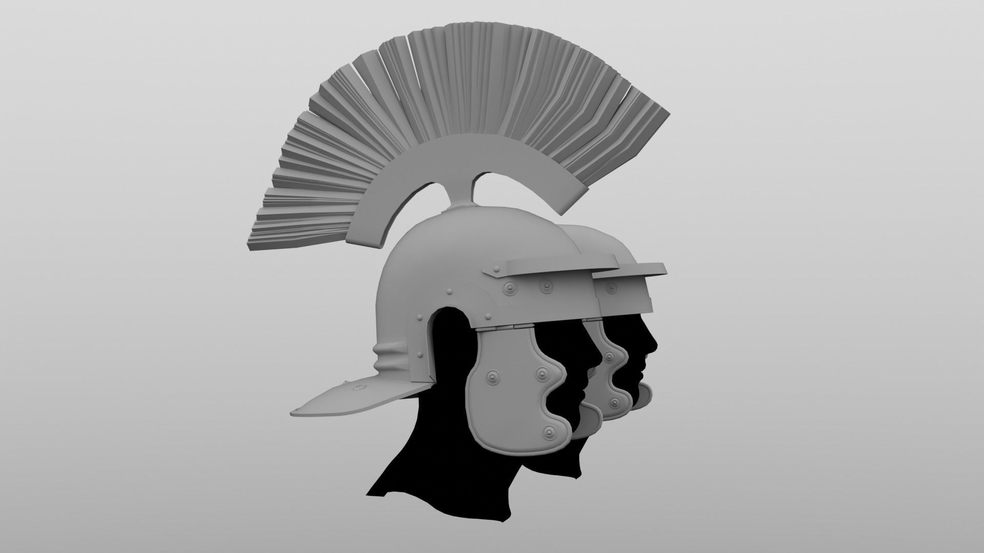 Roman Helmet LowPoly Low-poly 3D model_8