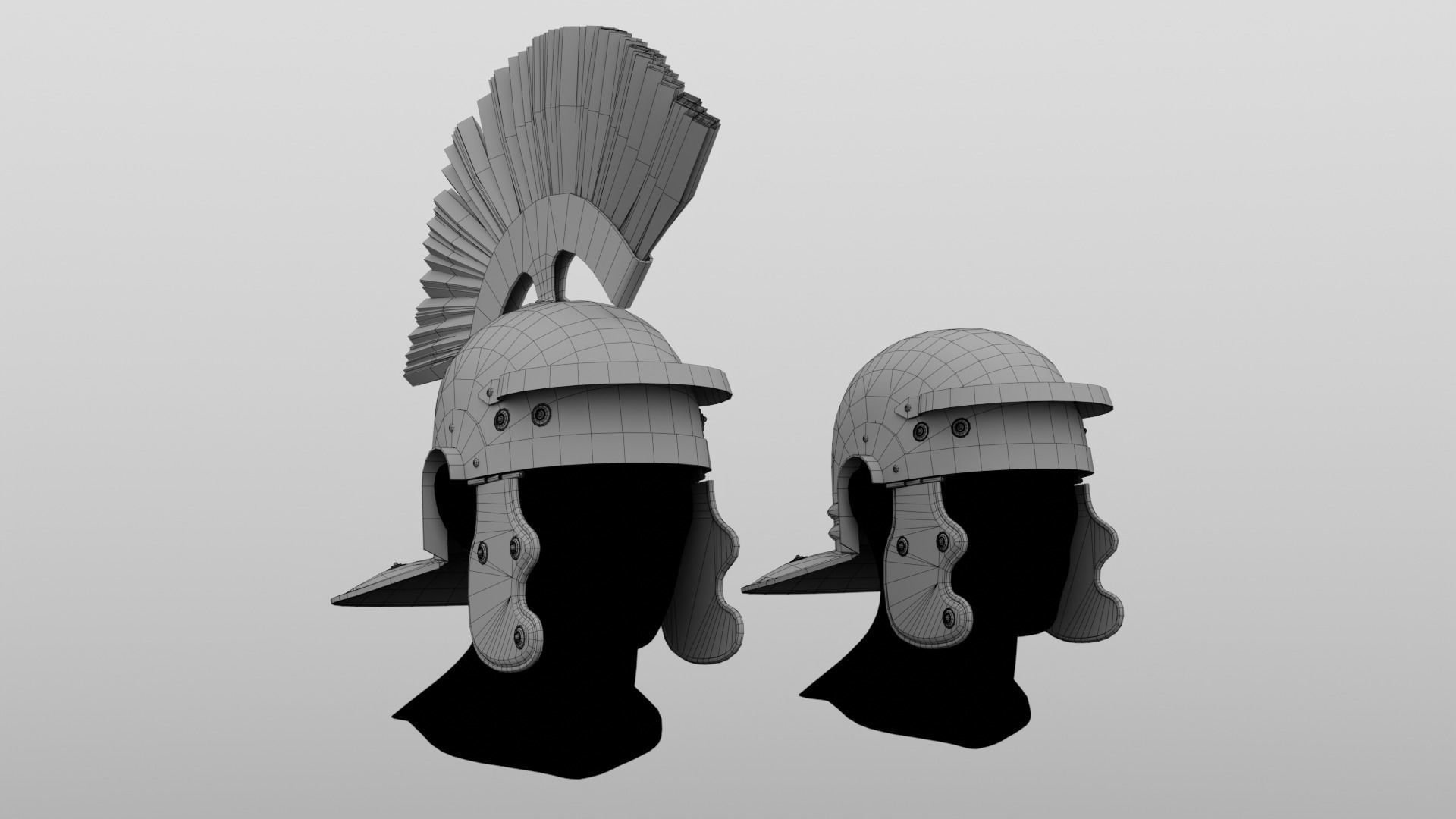 Roman Helmet LowPoly Low-poly 3D model_11