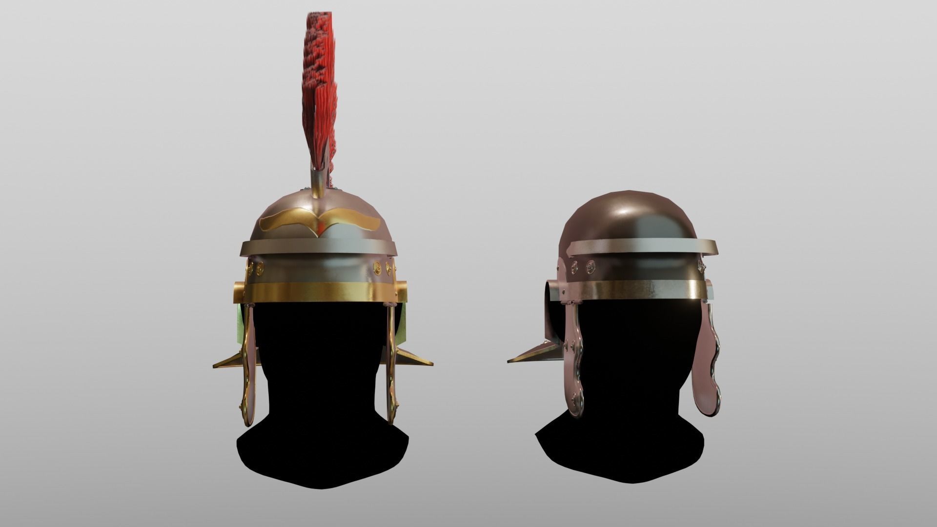 Roman Helmet LowPoly Low-poly 3D model_3