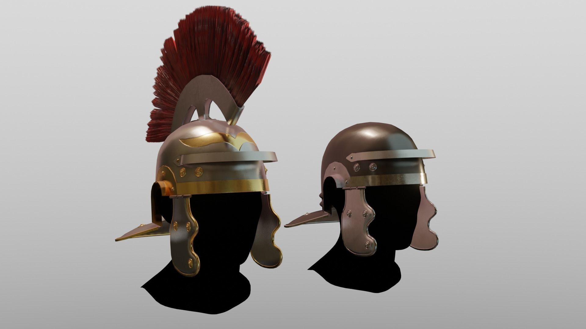 Roman Helmet LowPoly Low-poly 3D model_2